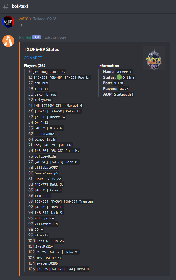 status command
